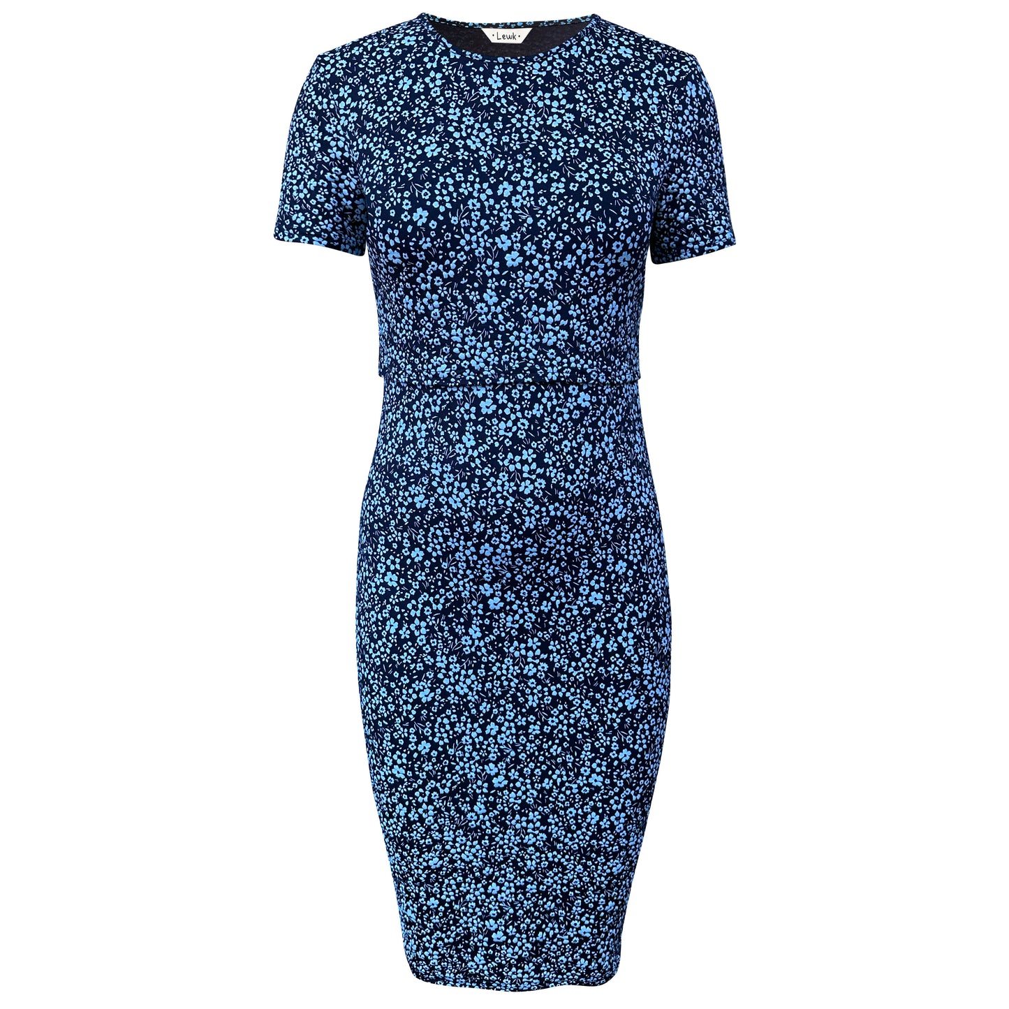 Vestido de lactancia con estampado floral azul