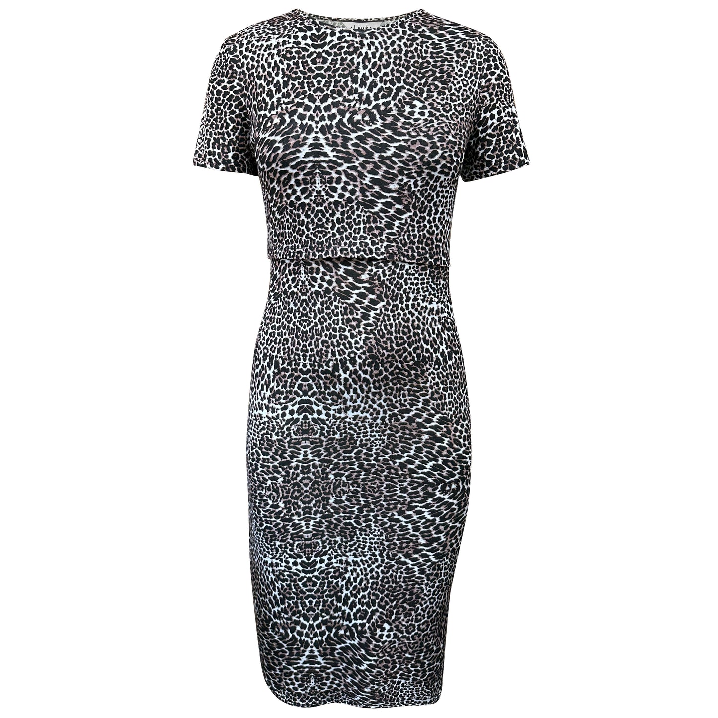 Vestido de lactancia con estampado de leopardo