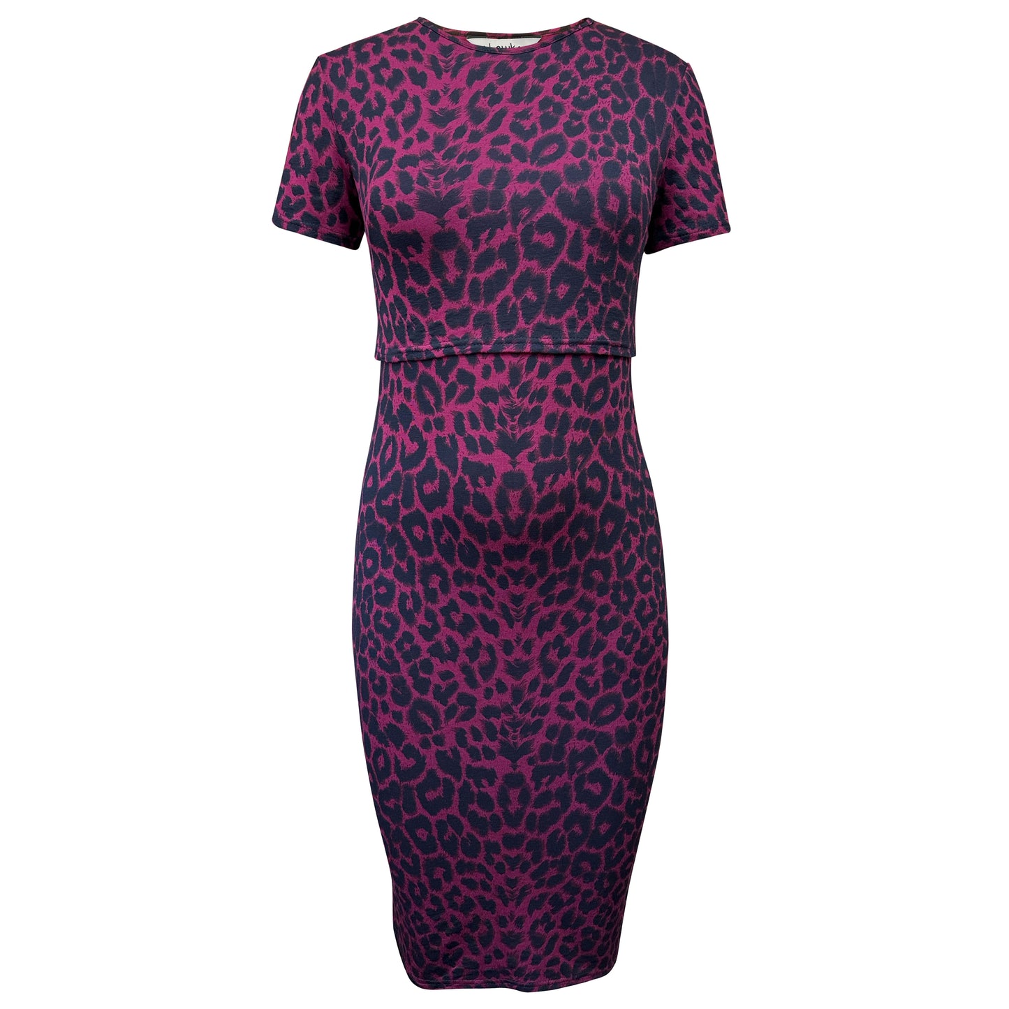 Vestido de lactancia con estampado de leopardo rojo