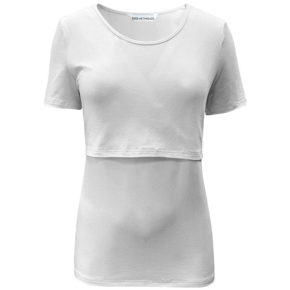 Camiseta blanca de manga corta para lactancia