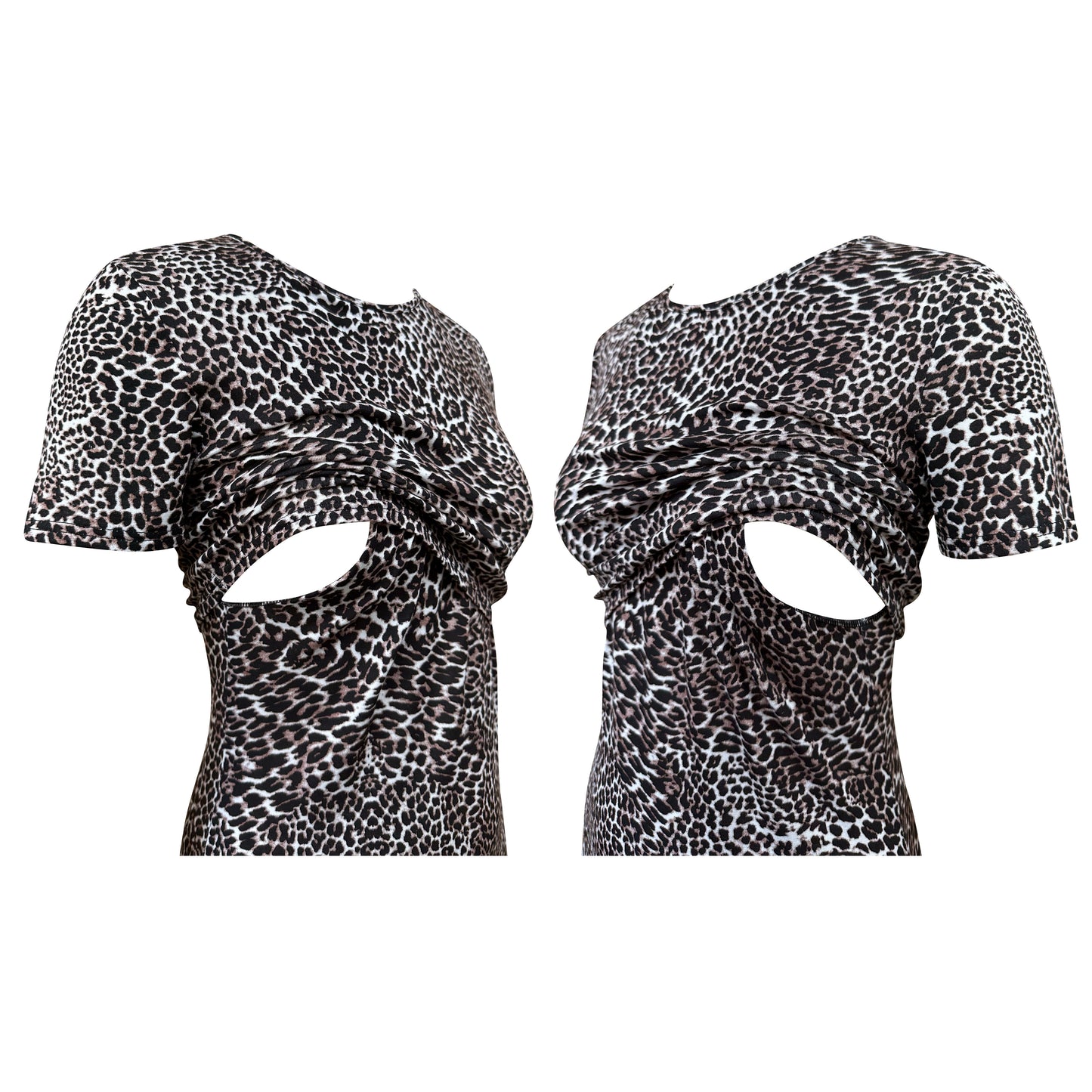 Vestido de lactancia con estampado de leopardo