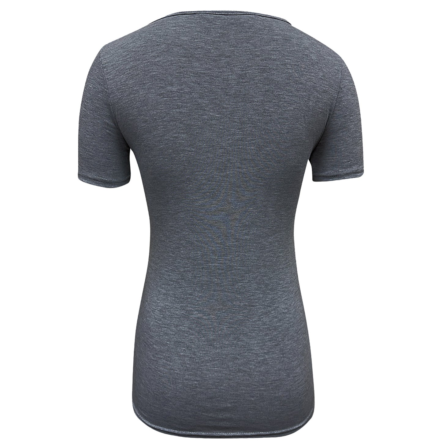 Top de lactancia de manga corta gris jaspeado