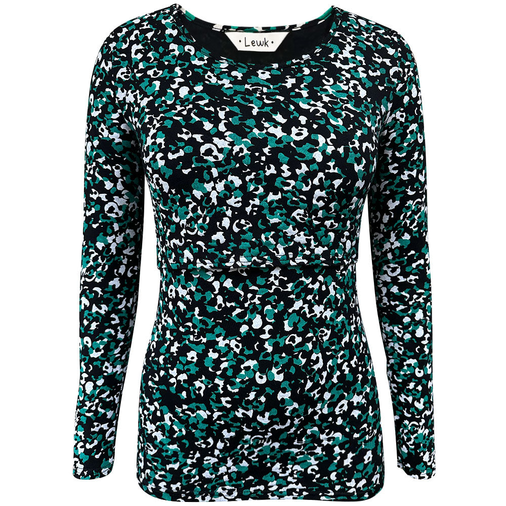 Camiseta de manga larga con estampado de camuflaje para lactancia