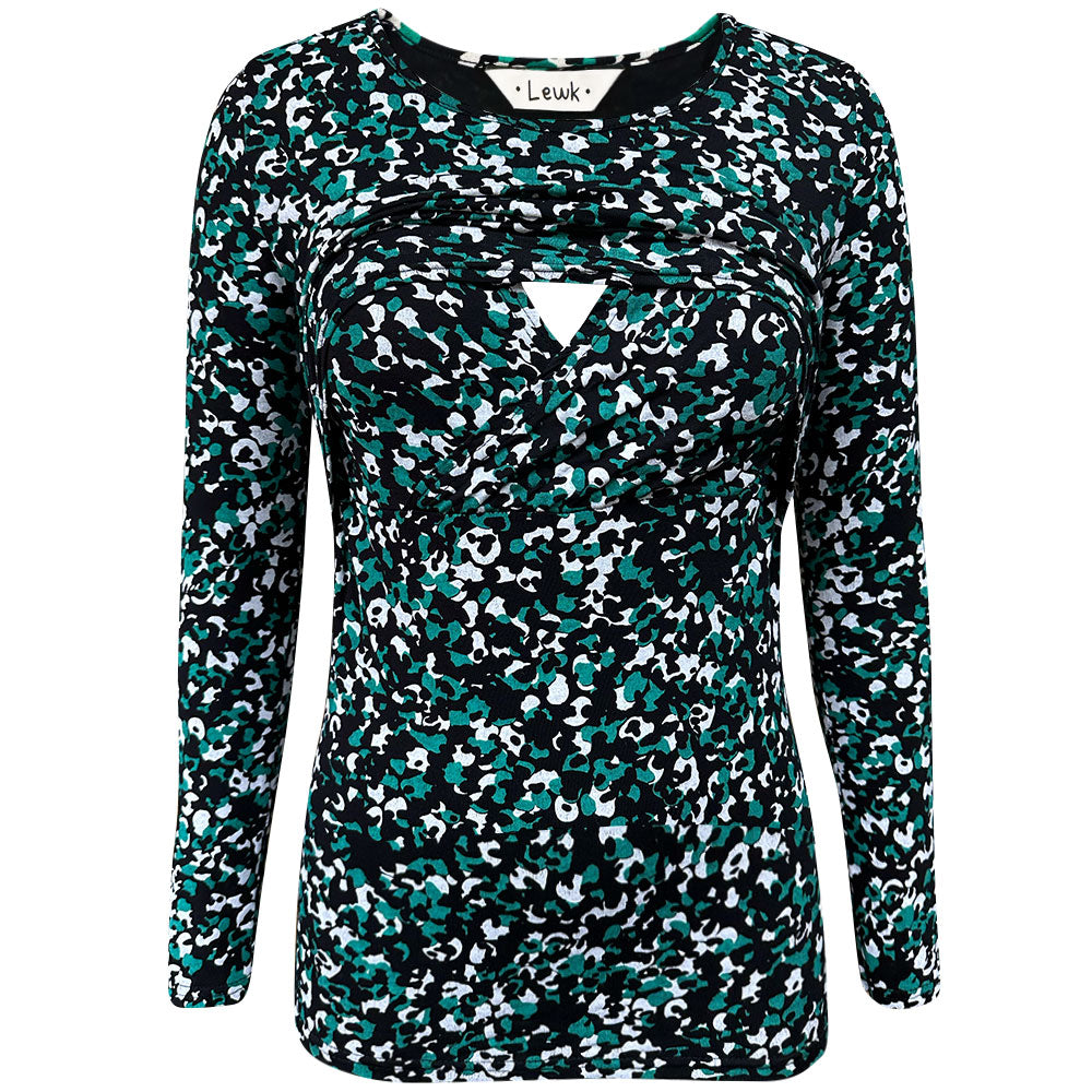 Camiseta de manga larga con estampado de camuflaje para lactancia