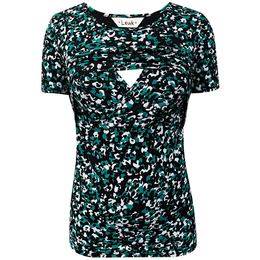 Camiseta de manga corta con estampado de camuflaje para lactancia