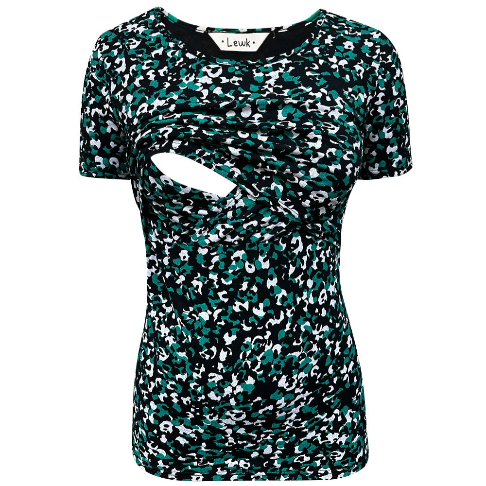 Camiseta de manga corta con estampado de camuflaje para lactancia