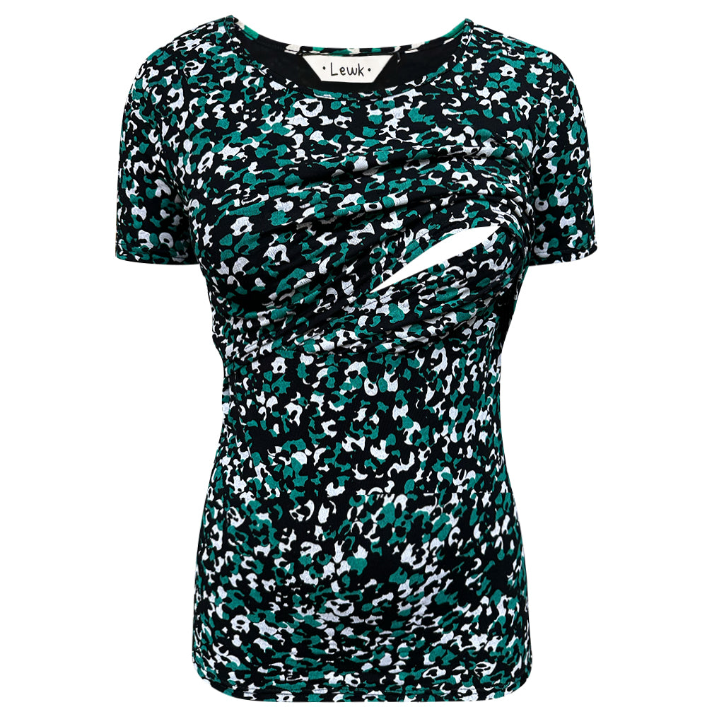 Camiseta de manga corta con estampado de camuflaje para lactancia
