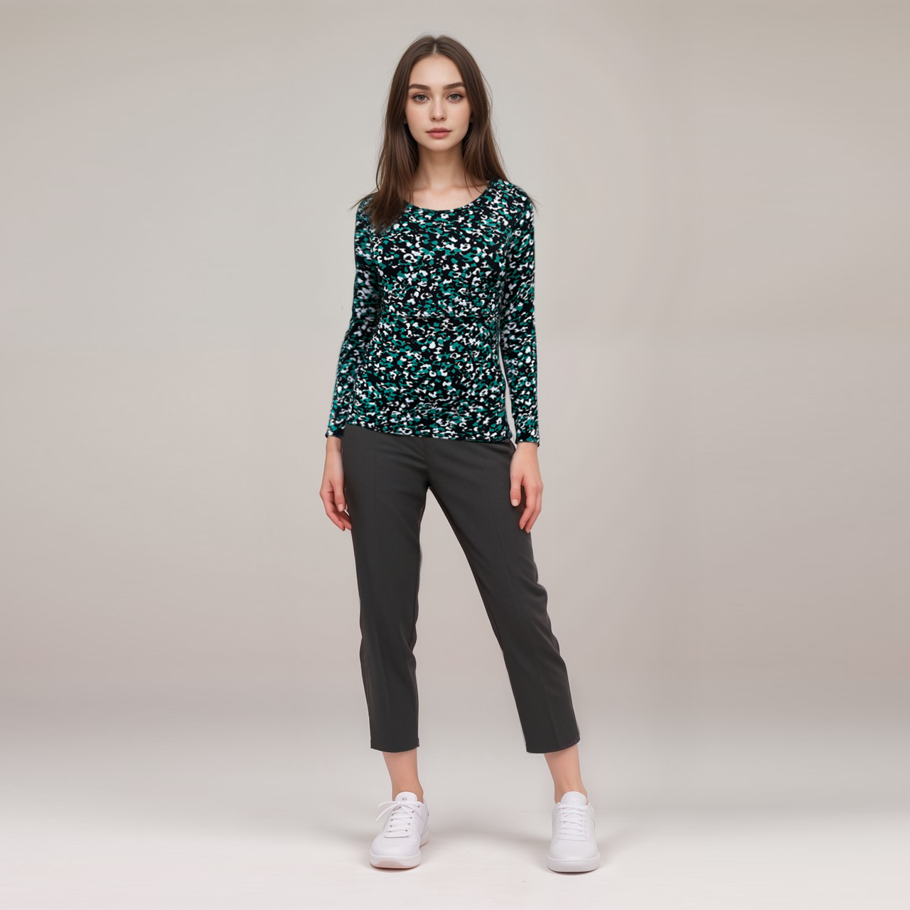 Camiseta de manga larga con estampado de camuflaje para lactancia