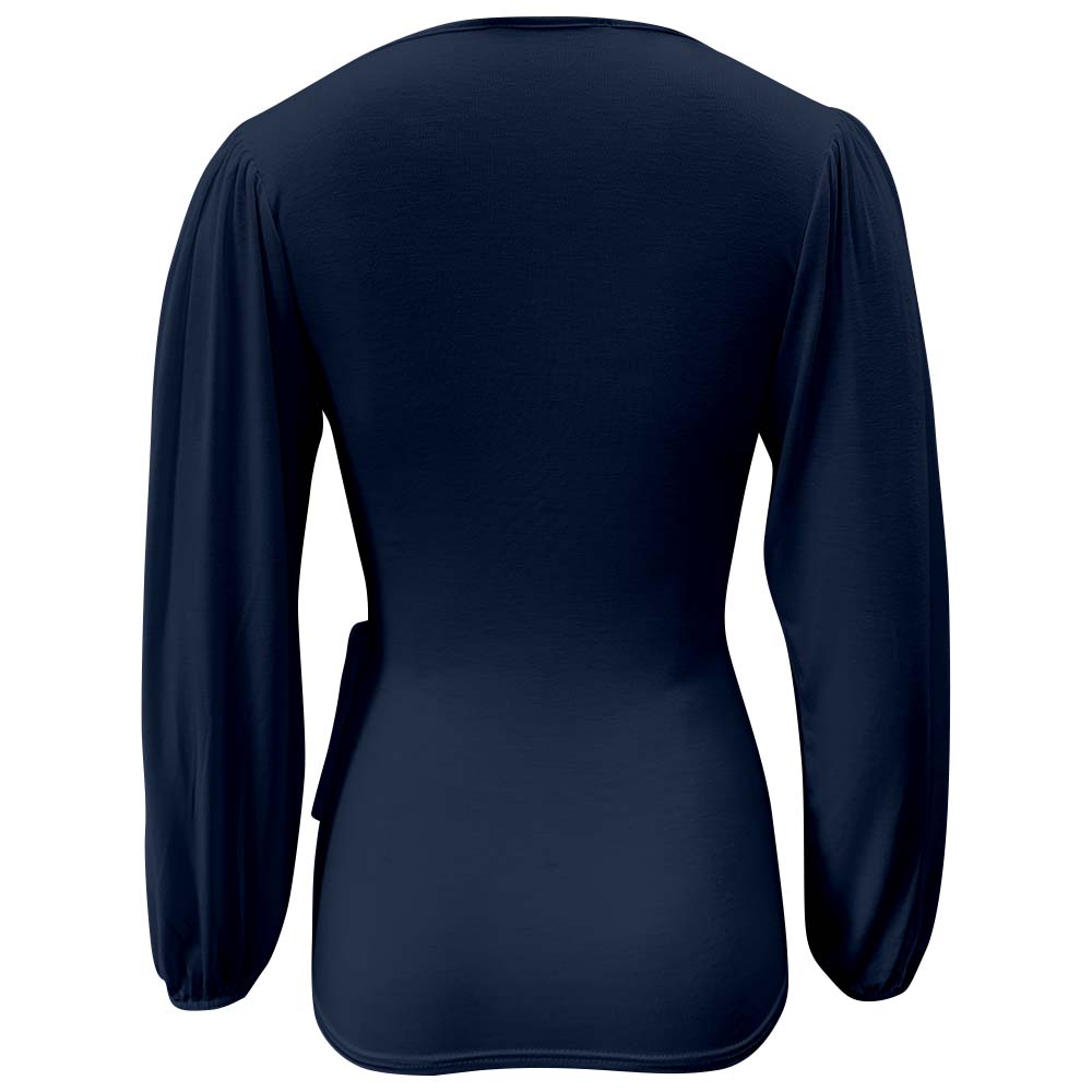Top de lactancia con mangas largas abullonadas en color azul marino