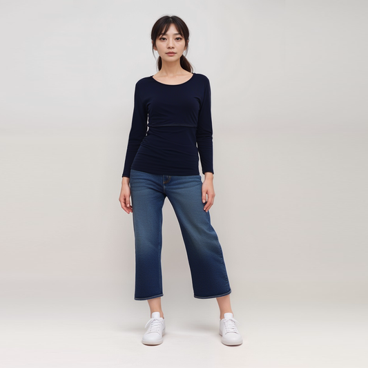 Nursing long sleeve Navy Top