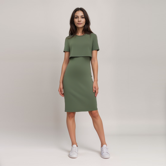 Nursing Khaki Dress