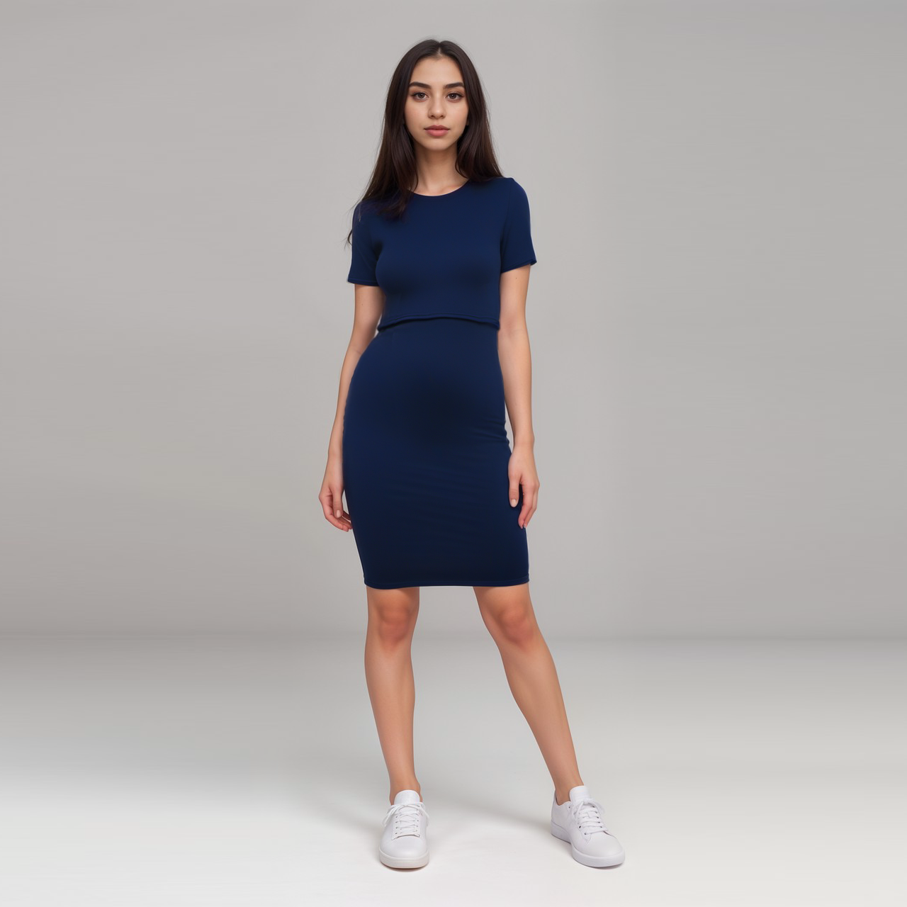 Nursing Navy Dress