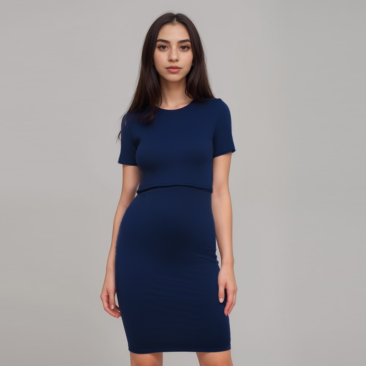 Nursing Navy Dress