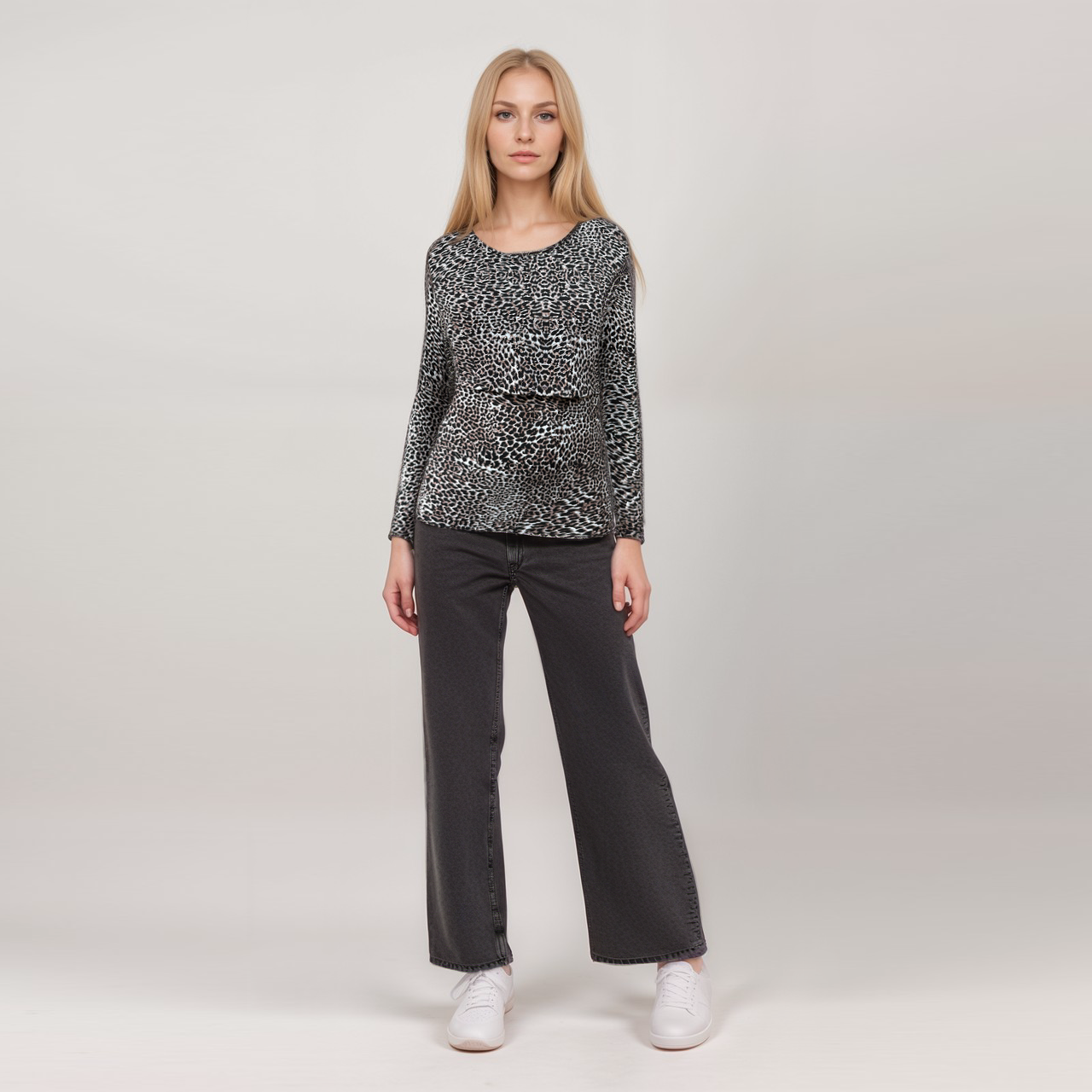 Nursing Long Sleeve Leopard Top