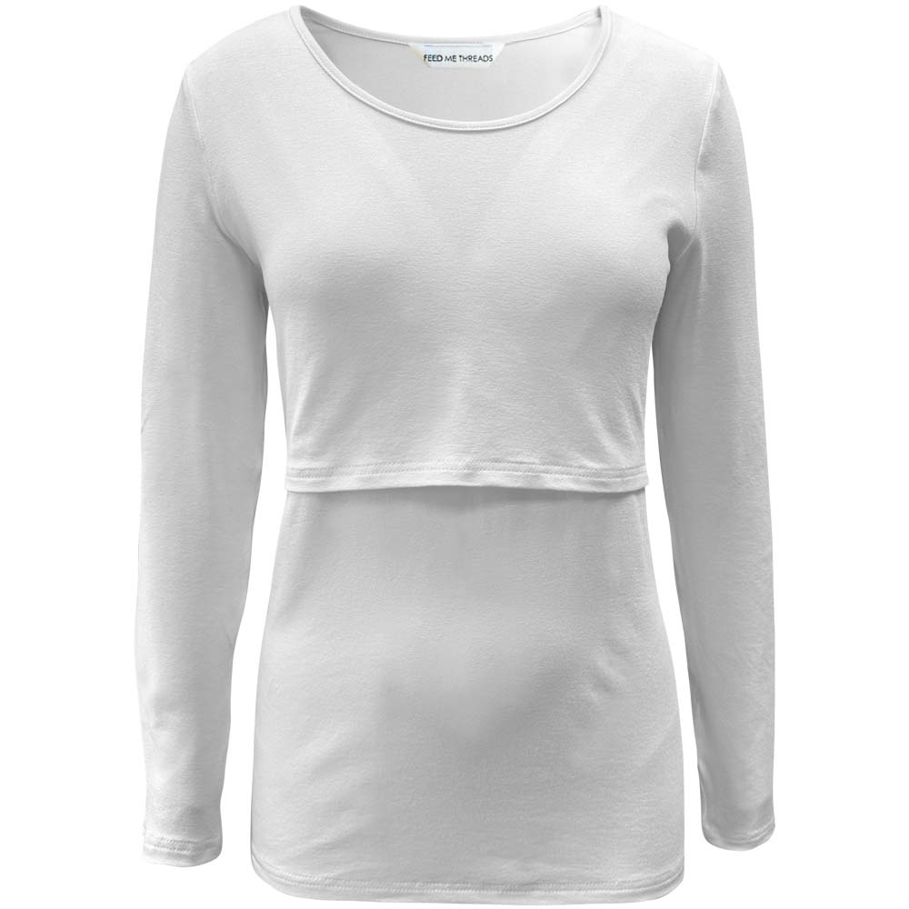 Nursing Long Sleeve White Top