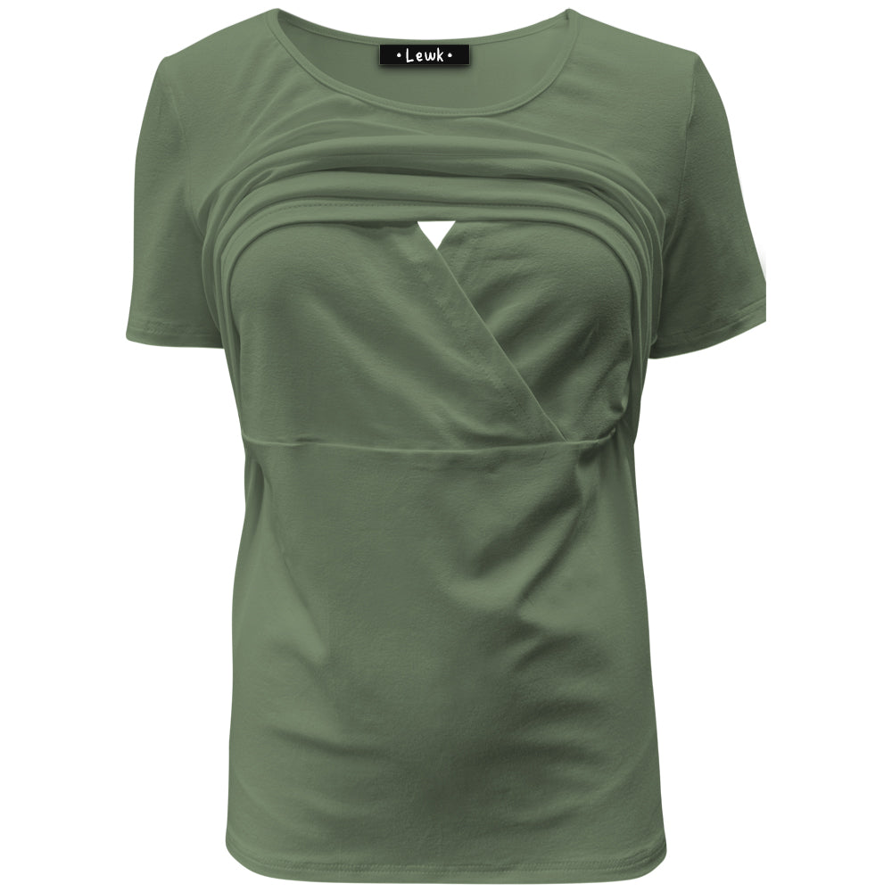 Nursing Short sleeve Khaki Top