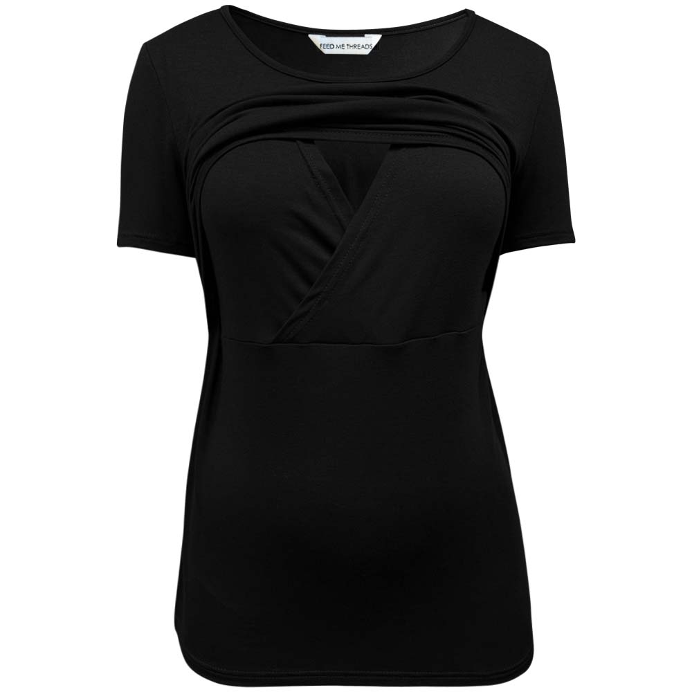 Nursing Short sleeve Black Top