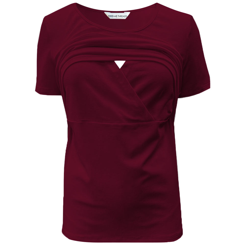 Nursing Short sleeve Wine Top