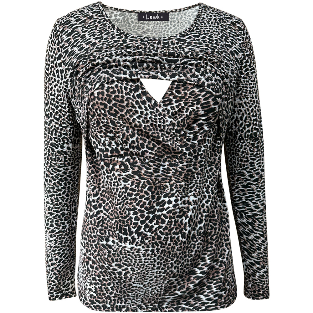 Nursing Long Sleeve Leopard Top