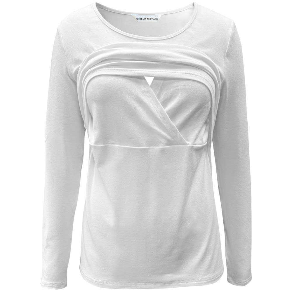 Nursing Long Sleeve White Top