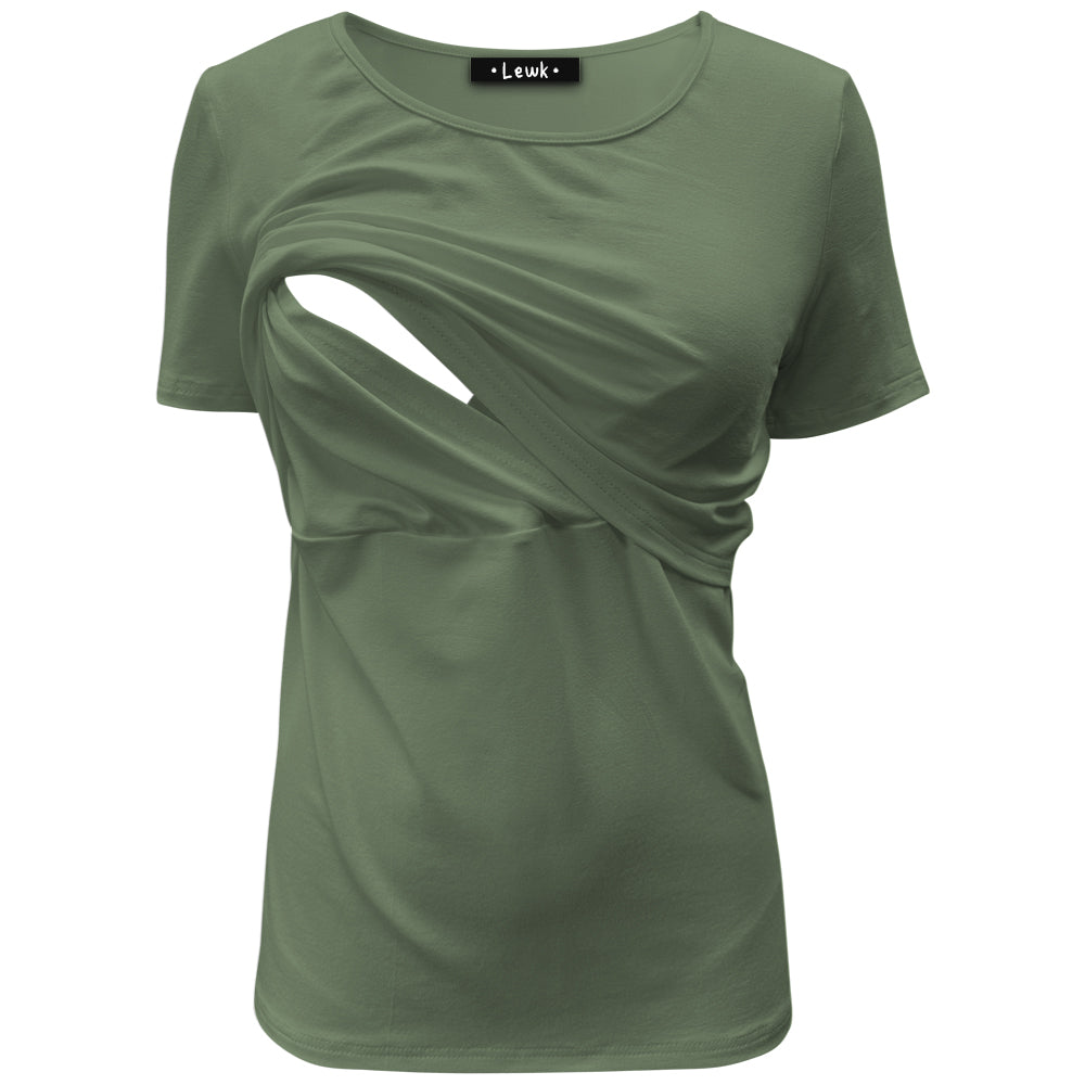 Nursing Short sleeve Khaki Top