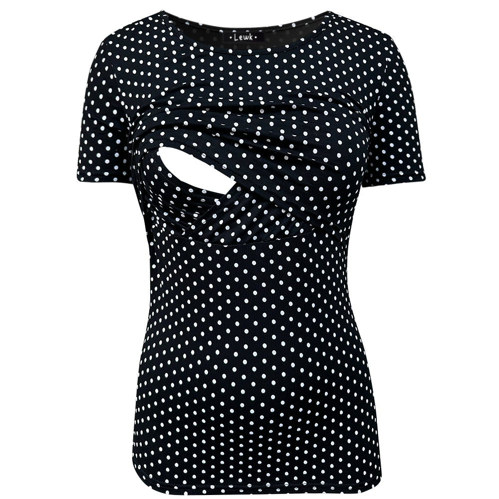 Nursing Short sleeve Polka Dot Top