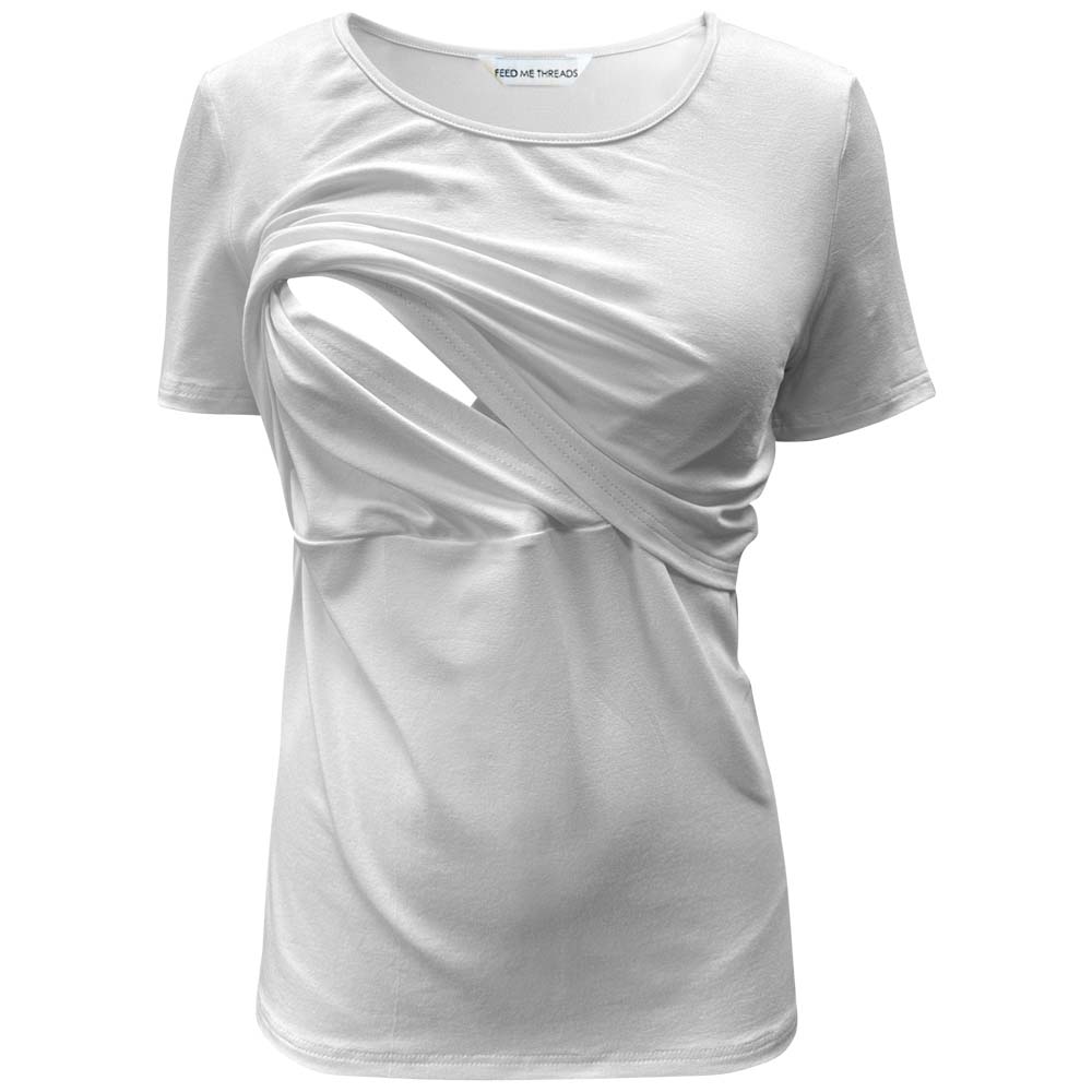 Nursing Short sleeve White Top