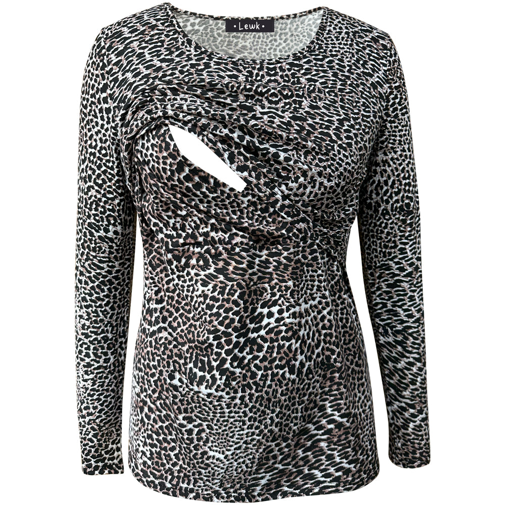 Nursing Long Sleeve Leopard Top