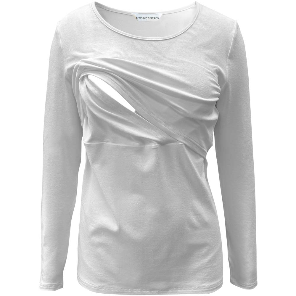 Nursing Long Sleeve White Top