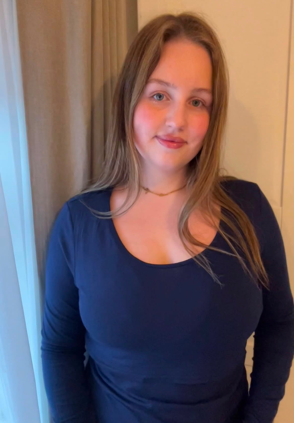 Navy Long Sleeve Nursing Top