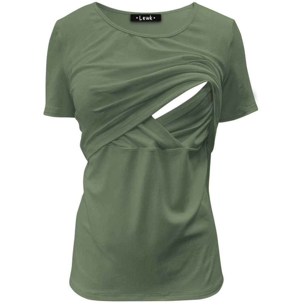 Nursing Short sleeve Khaki Top