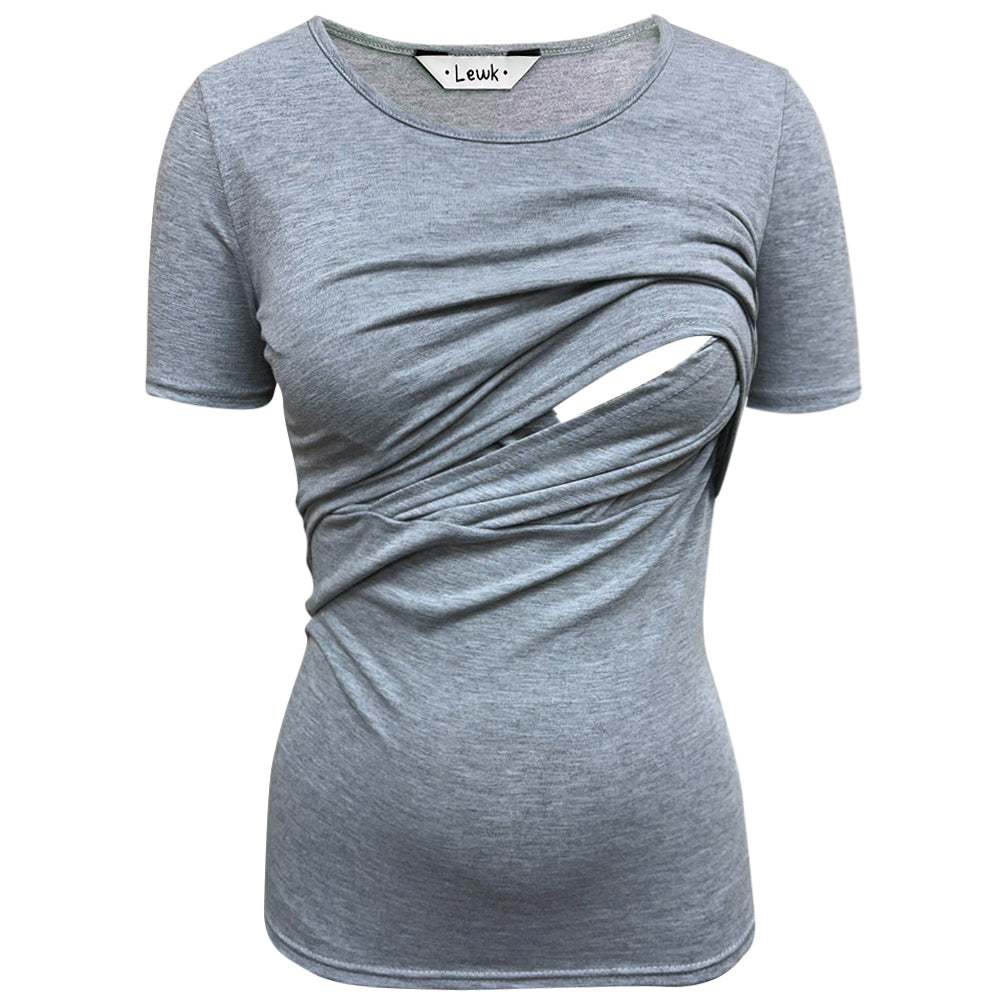 Nursing Short sleeve Grey Marl Top