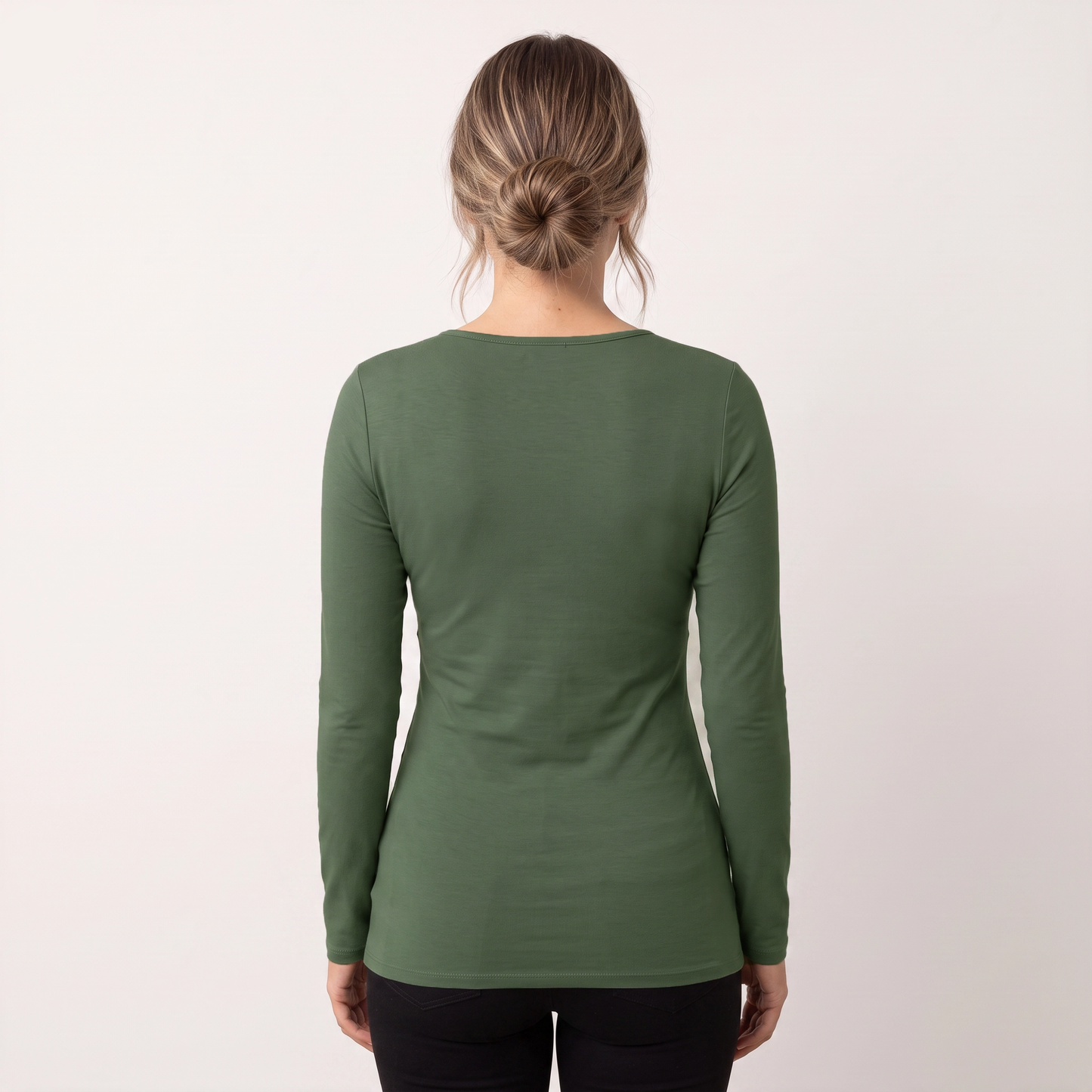 Khaki Bandeau Long Sleeve Nursing Top