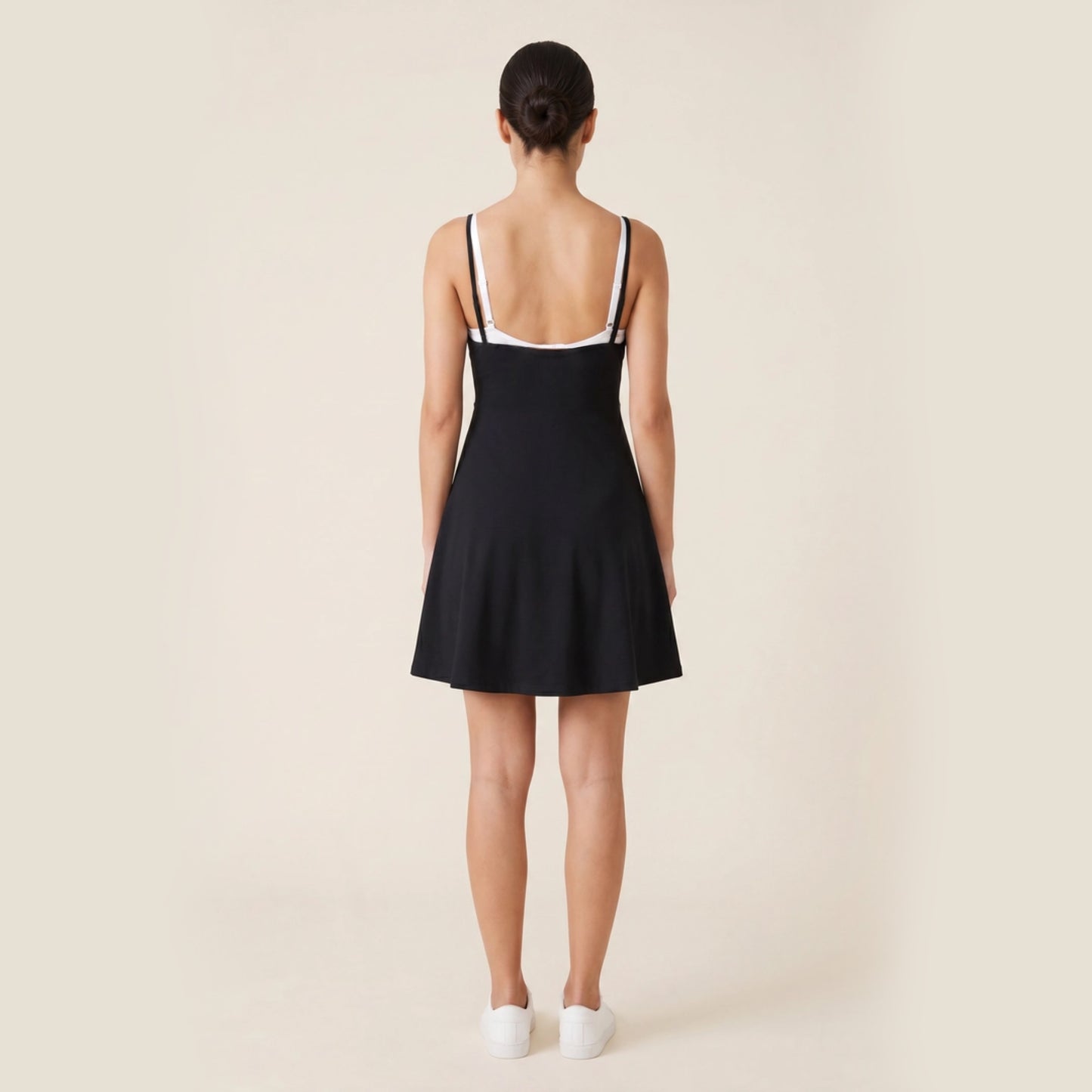 Underbust Nursing Cami Dress – Breastfeeding-Friendly Swing Dress | Black