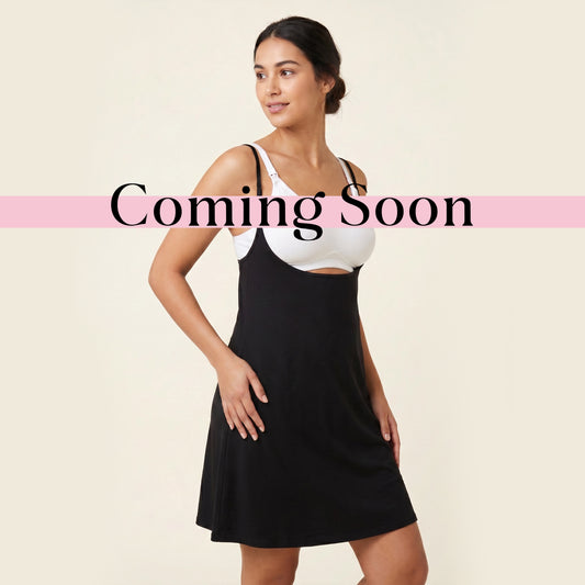 Underbust Nursing Cami Dress – Breastfeeding-Friendly Swing Dress | Black
