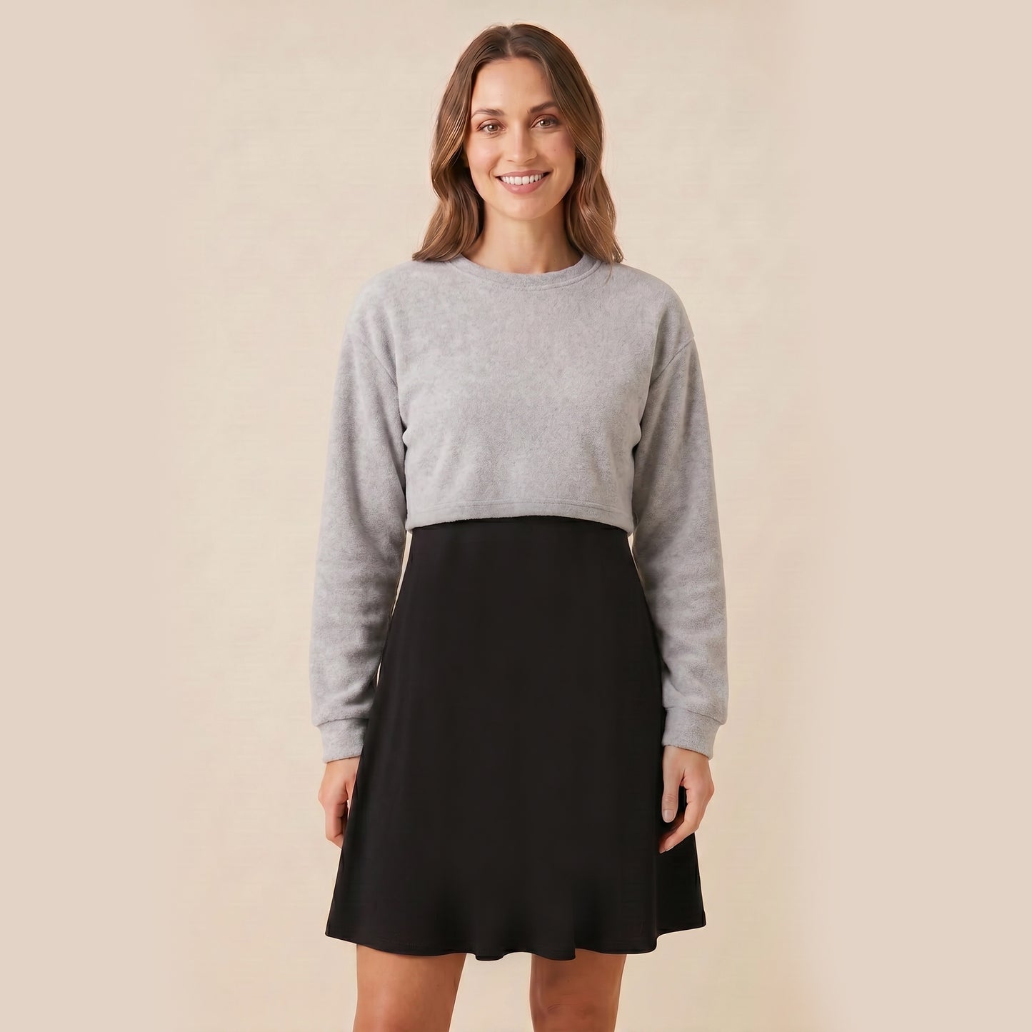 Underbust Nursing Cami Dress – Breastfeeding-Friendly Swing Dress | Black