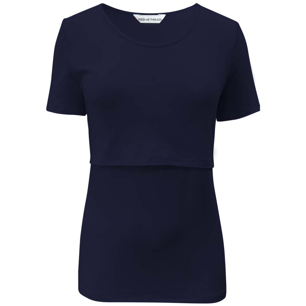 Nursing Short sleeve Navy Top