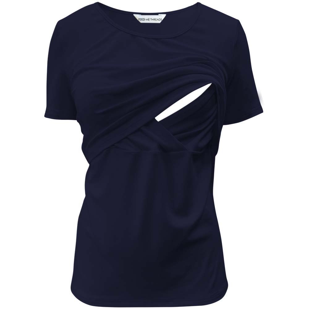 Nursing Short sleeve Navy Top