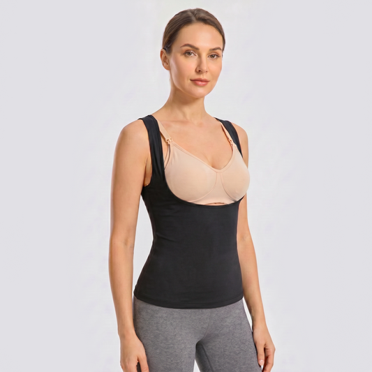 Black Undercut Design underbust Breastfeeding Vest | Seamless Nursing Tank Top, Soft & Stretchy