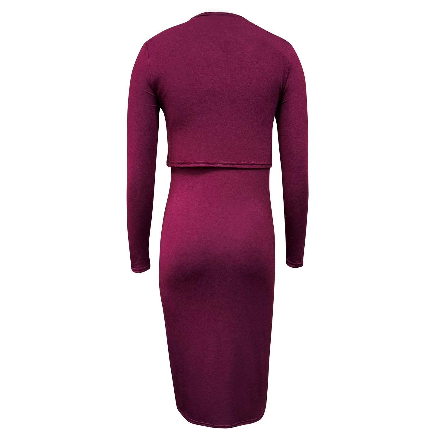 Nursing Long Sleeve Wine Dress