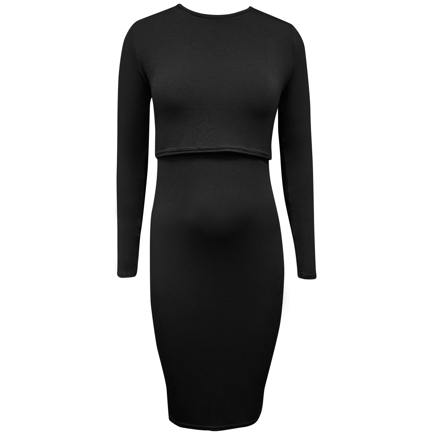 Nursing Long Sleeve Black Dress