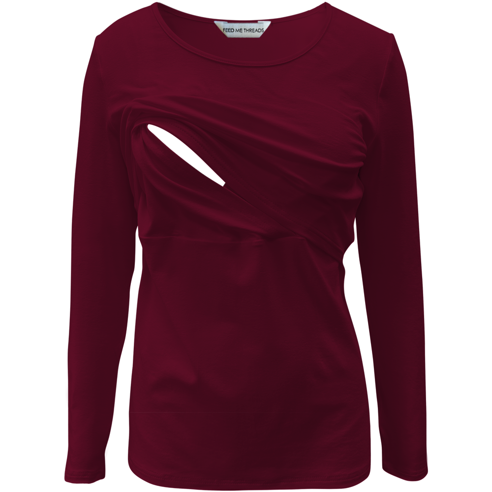 Nursing long sleeve Wine Top