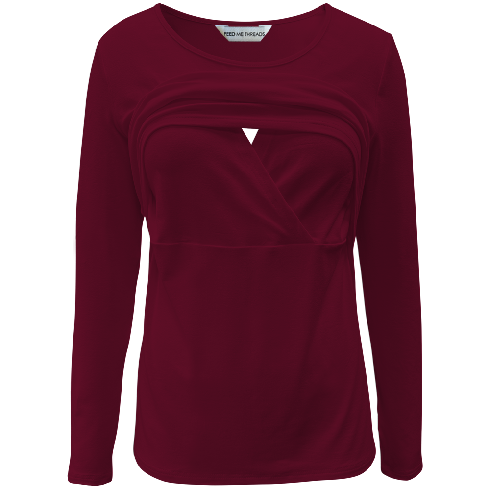 Nursing long sleeve Wine Top