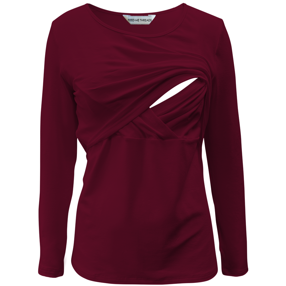 Nursing long sleeve Wine Top