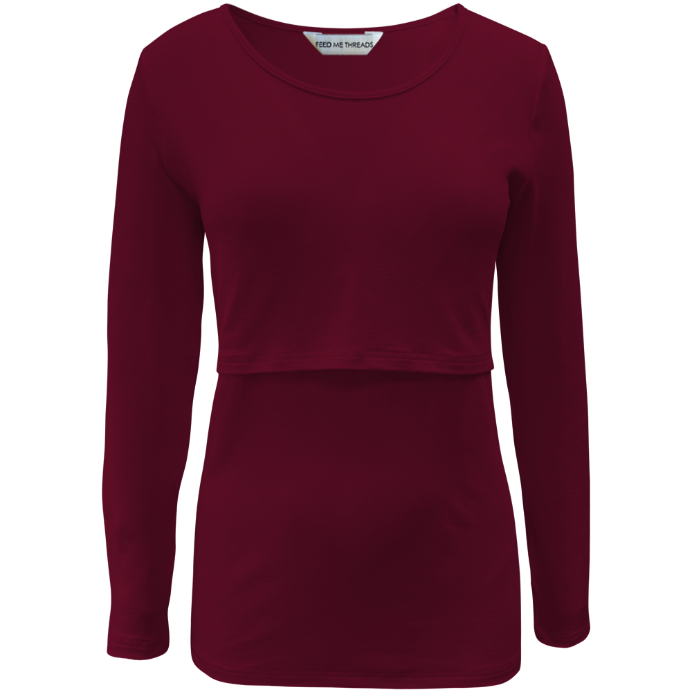 Nursing long sleeve Wine Top