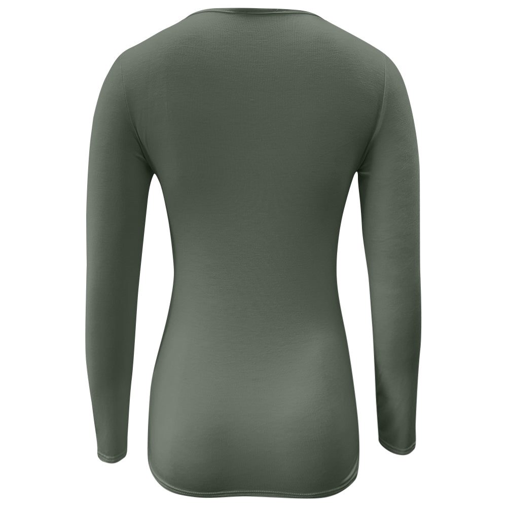 Khaki Bandeau Long Sleeve Nursing Top