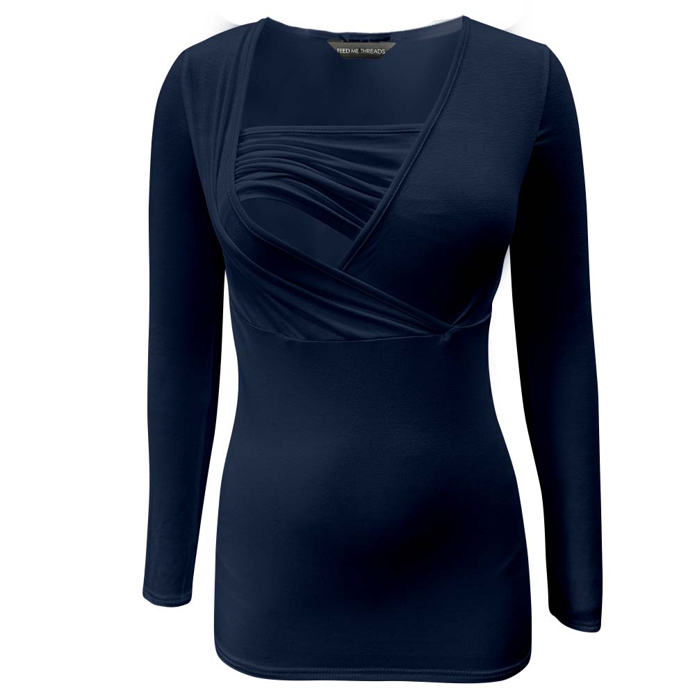 Nursing bandeau long sleeve Navy Top