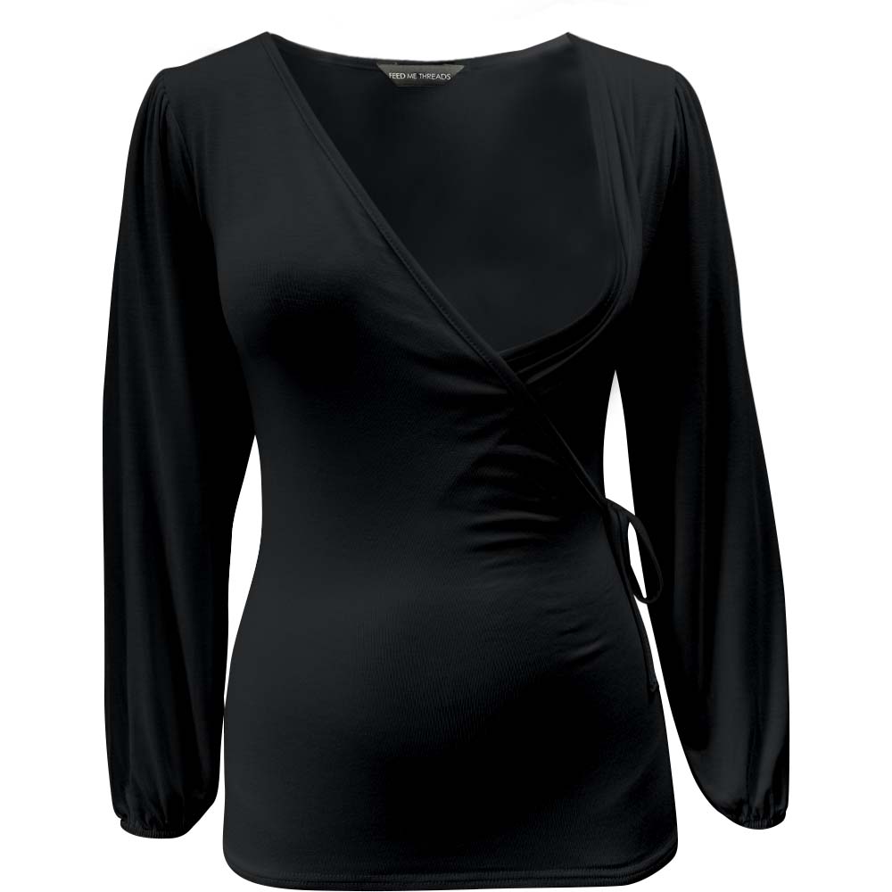 Nursing Puff long sleeve Black Top